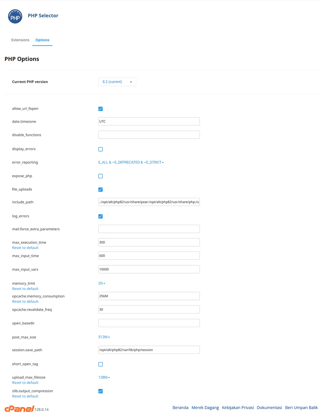 Setting PHP Options Ideal untuk Performa WordPress & Elementor
